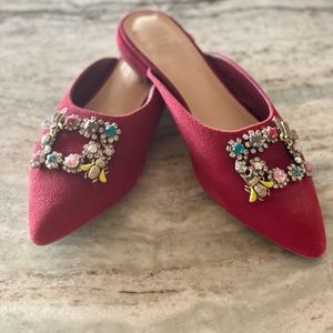 Nanette LePore red jeweled mules size 7.5